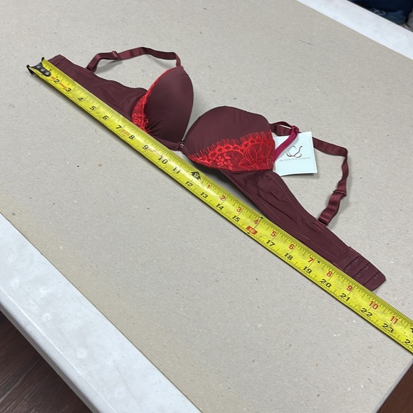💦NWT Intimate Bra Eggplant/Ruby Color Pushup Padded Underwire - Picture 2 of 9